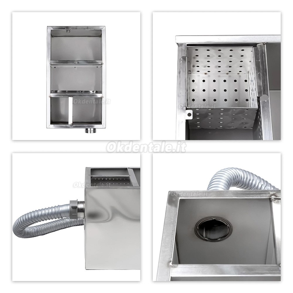 Filtro per gesso dentale, serbatoio di sedimentazione in acciaio inox con filtrazione a 5 strati